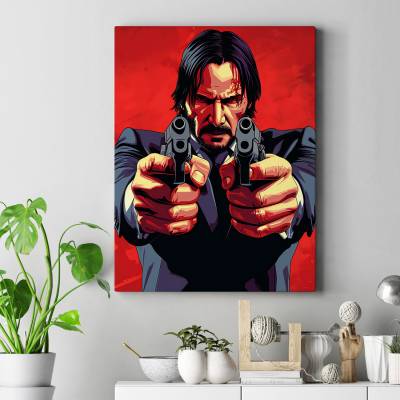 تابلو کنواس (بوم) طرح جان ویک ( John Wick ) - کد : 037