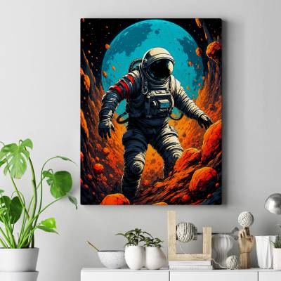 تابلو کنواس (بوم) طرح فضانورد (Astronaut) - کد : 001