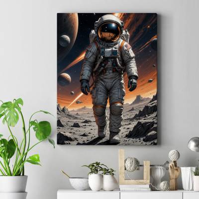 تابلو کنواس (بوم) طرح فضانورد (Astronaut) - کد : 004