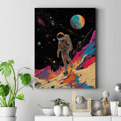 تابلو کنواس (بوم) طرح فضانورد (Astronaut) - کد : 006