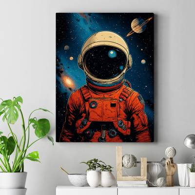 تابلو کنواس (بوم) طرح فضانورد (Astronaut) - کد : 007