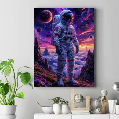 تابلو کنواس (بوم) طرح فضانورد (Astronaut) - کد : 008