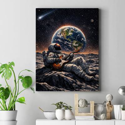 تابلو کنواس (بوم) طرح فضانورد (Astronaut) - کد : 010