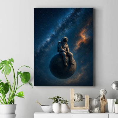 تابلو کنواس (بوم) طرح فضانورد (Astronaut) - کد : 011