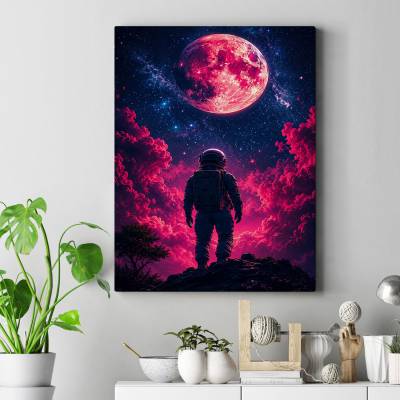 تابلو کنواس (بوم) طرح فضانورد (Astronaut) - کد : 012