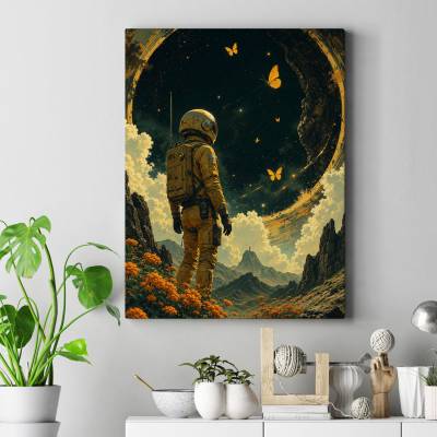تابلو کنواس (بوم) طرح فضانورد (Astronaut) - کد : 013