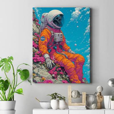 تابلو کنواس (بوم) طرح فضانورد (Astronaut) - کد : 014