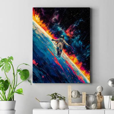 تابلو کنواس (بوم) طرح فضانورد (Astronaut) - کد : 015