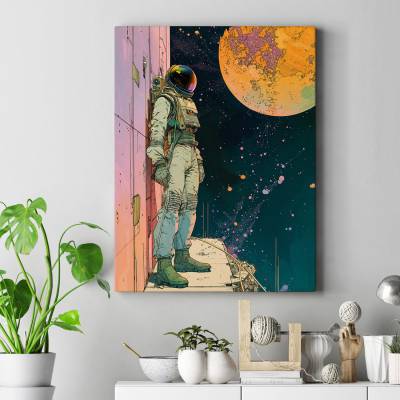 تابلو کنواس (بوم) طرح فضانورد (Astronaut) - کد : 016