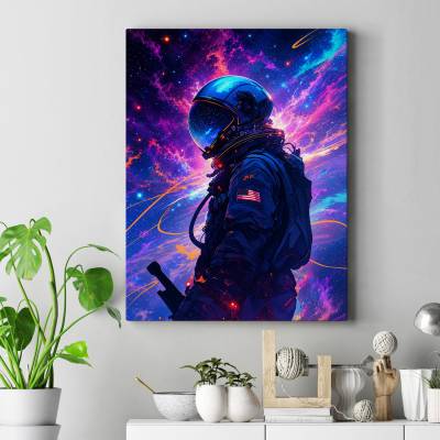 تابلو کنواس (بوم) طرح فضانورد (Astronaut) - کد : 017