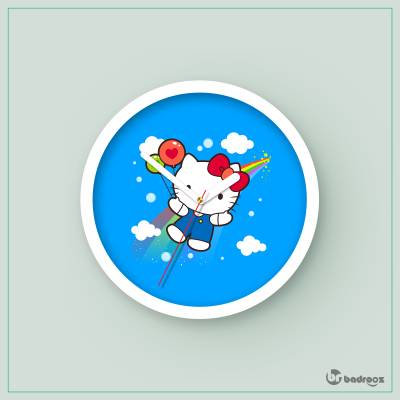 ساعت دیواری  هلوکیتی- Hello Kitty- آبی