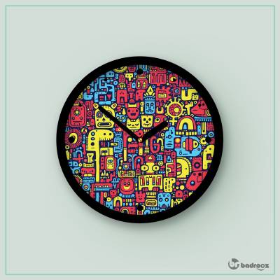 ساعت دیواری  Doodle art- دودل آرت- طرح 2