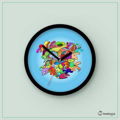 ساعت دیواری  ِDoodle art- دودل آرت - طرح 3