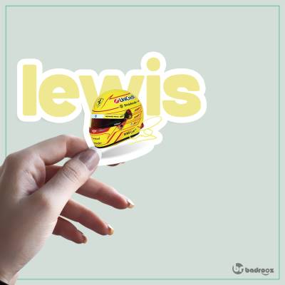 استیکر و برچسب  F1 Club | Lewis Hamilton Ferrari Era | Yellow Helmet