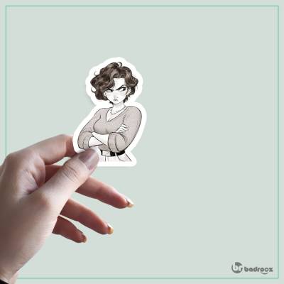استیکر و برچسب angry girl 