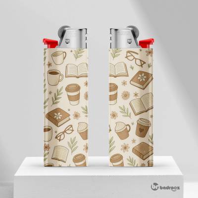 فندک پترن کتاب و قهوه