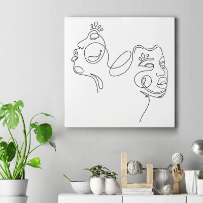 تابلو کنواس مربع (بوم) اشک و لبخند