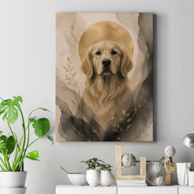 تابلو کنواس (بوم) طرح سگ ( Dog) - کد : 001