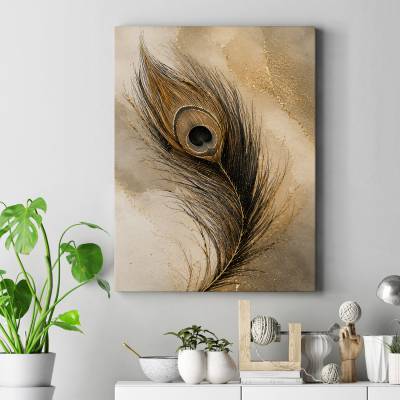 تابلو کنواس (بوم) طرح پر( Feather) - کد : 001