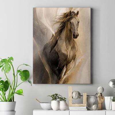 تابلو کنواس (بوم) طرح اسب ( Horse) - کد : 001