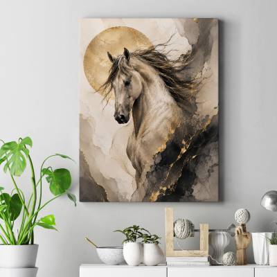 تابلو کنواس (بوم) طرح اسب ( horse ) - کد : 005