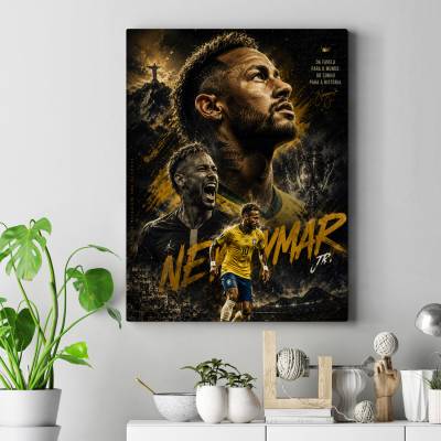 تابلو کنواس (بوم) طرح نیمار ( Neymar) - کد : 001
