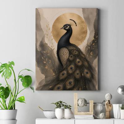 تابلو کنواس (بوم) طرح طاووس ( Peacock) - کد : 002