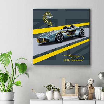 تابلو کنواس مربع (بوم) Aston martin cc100 speedster
