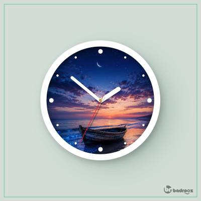 ساعت دیواری   غروب با موج‌های شب‌تاب