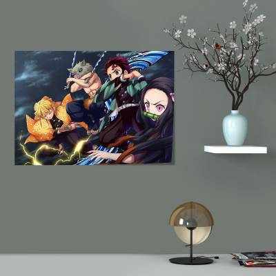 پوستر  طرح شیطان کش کیمتسو نویابا ( Demon Slayer ) - کد : 001