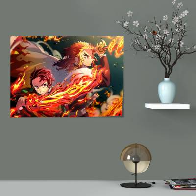 پوستر  طرح شیطان کش کیمتسو نویابا ( Demon Slayer ) - کد : 004