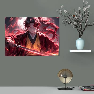 پوستر  طرح شیطان کش کیمتسو نویابا ( Demon Slayer ) - کد : 006