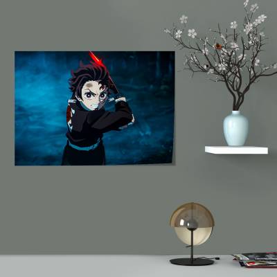 پوستر  طرح شیطان کش کیمتسو نویابا ( Demon Slayer ) - کد : 008