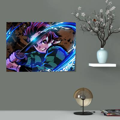 پوستر  طرح شیطان کش کیمتسو نویابا ( Demon Slayer ) - کد : 009