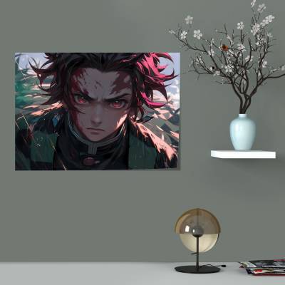 پوستر  طرح شیطان کش کیمتسو نویابا ( Demon Slayer ) - کد : 011