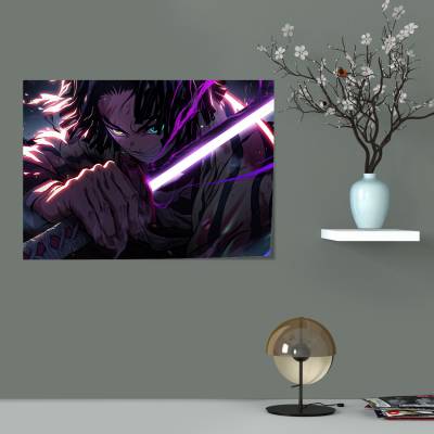 پوستر  طرح شیطان کش کیمتسو نویابا ( Demon Slayer ) - کد : 014