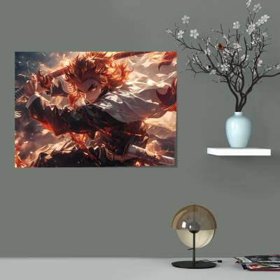 پوستر  طرح شیطان کش کیمتسو نویابا ( Demon Slayer ) - کد : 015
