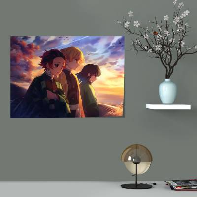 پوستر  طرح شیطان کش کیمتسو نویابا ( Demon Slayer ) - کد : 017