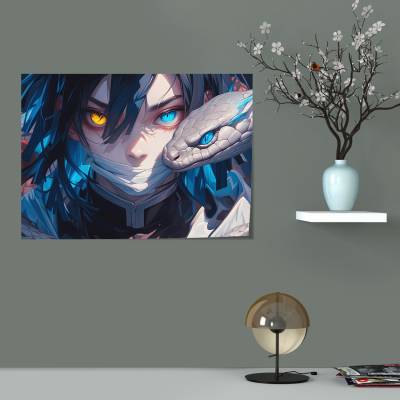 پوستر  طرح شیطان کش کیمتسو نویابا ( Demon Slayer ) - کد : 020