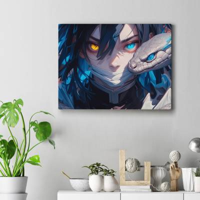 تابلو کنواس (بوم) طرح شیطان کش کیمتسو نویابا ( Demon Slayer ) - کد : 020