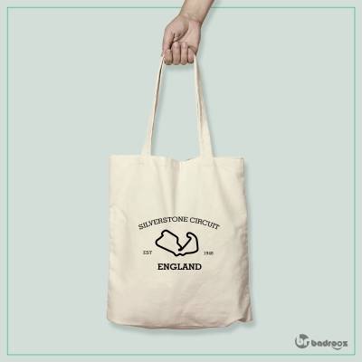 کیف خرید کتان (توت بگ) F1 Club | Silverstone Circuit British GP | Formula 1 Track Layout Apparel