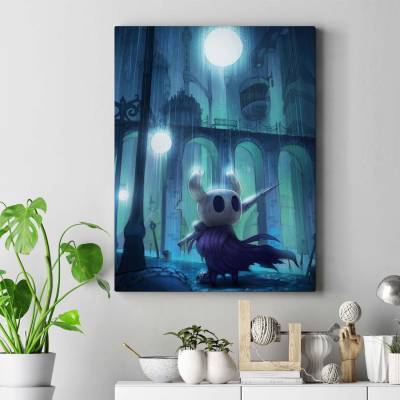 تابلو کنواس (بوم) hollow knight the knight art
