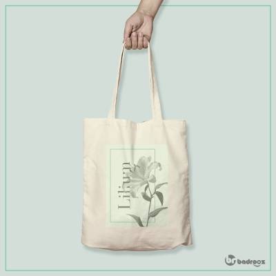 کیف خرید کتان (توت بگ) Lily flower