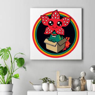 تابلو کنواس مربع (بوم) stranger things demogorgon cute