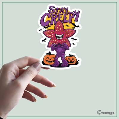 استیکر و برچسب stranger things demogorgon stay creepy