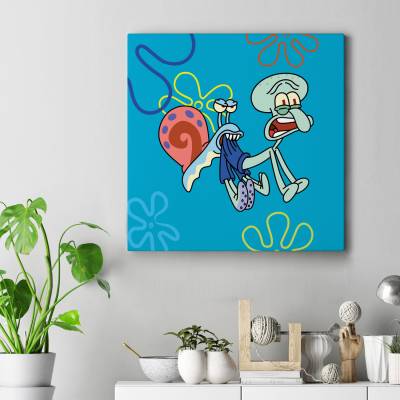 تابلو کنواس مربع (بوم) SpongeBob اختاپوس 6