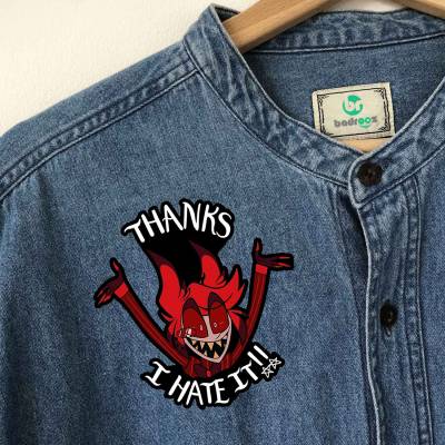 پچ حرارتی (برچسب لباس) طرح thanks I hate it الستر 
