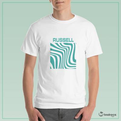 تی شرت مردانه F1 CLUB | George Russell Abstract Petronas Wave Pattern