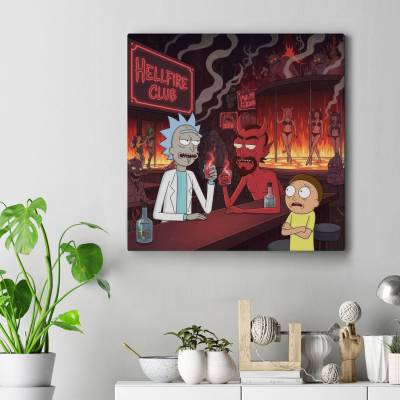 تابلو کنواس مربع (بوم) ریک و مورتی ( Rick and Morty)