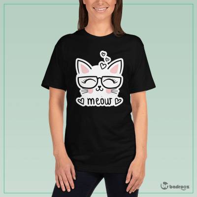 تی شرت زنانه گربه عینکی